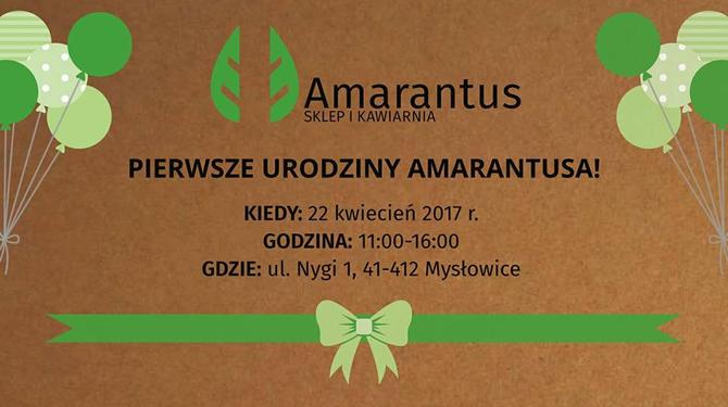 Bezpłatna konsultacja dietetyczna na I urodzinach Sklepu i Kawiarni Amarantus w Mysłowicach 22.04.2017r.